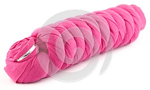 Rolled pink cotton scarf