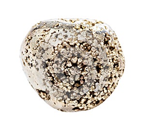rolled Pyrite (fool's gold) stone isolated