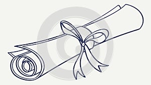 Rolled scroll of paper or parchment. Diploma or message vector. vector design Generative AI