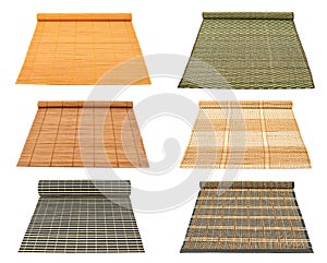 Rolled straw mat isolated