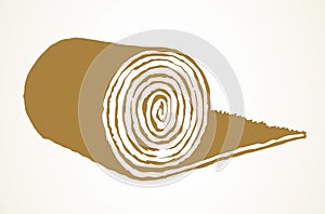Rolled straw roll. Vector drawing