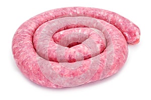 Rolled uncooked pork meat sausage