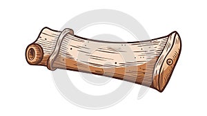 Rolled Up Ancient Papyrus Scroll, Historical Document, vector design Generative AI