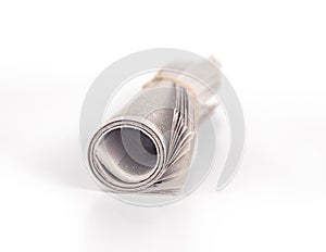 rolled-up nnewspaper