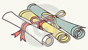 Rolled Up Scrolls, Ancient Knowledge and Wisdom, vector design Generative AI