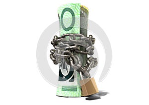 Rolled Up And Shackled Australian Dollar Standing