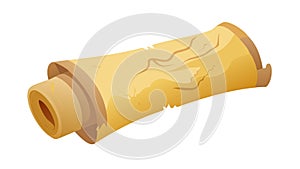 Rolled Up Vintage Parchment Scroll Vector Icon, vector design Generative AI