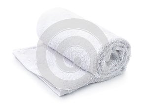 Rolled up white terry towel
