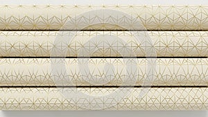 Rolled Wallpaper with Geometric Gold Pattern