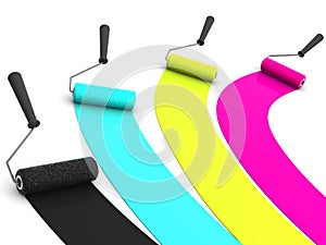 Roller brush. CMYK