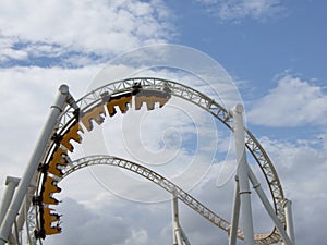 Roller coaster in the amusemen