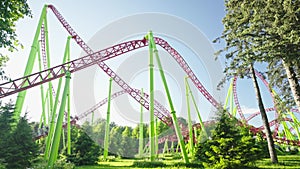 Roller coaster in the amusement park