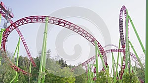Roller coaster in the amusement park