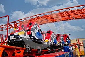 Roller coaster attraction in a funfair