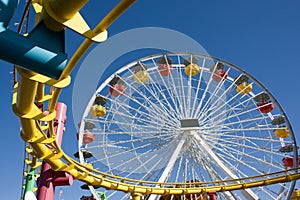 Roller coaster and big wheel