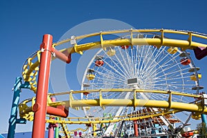 Roller coaster and big wheel