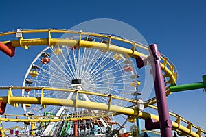 Roller coaster and big wheel