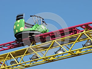 Roller coaster car and track