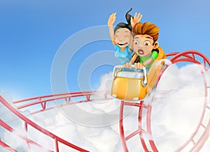 Roller coaster in the clouds photo