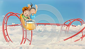 Roller coaster in the clouds