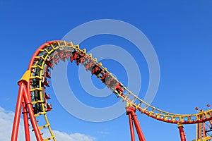 A Roller Coaster ride at Amusement park in Vienna