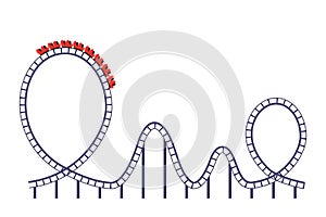 A roller coaster ride in a development park. icon isolated