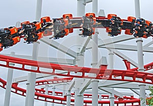 Roller coaster ride filled