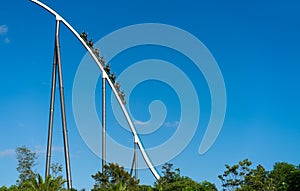 Roller coaster in theme park