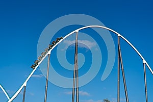 Roller coaster in theme park