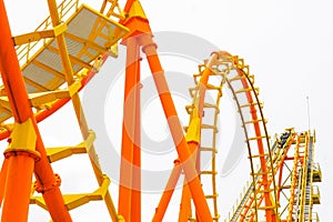 roller coaster track on white background