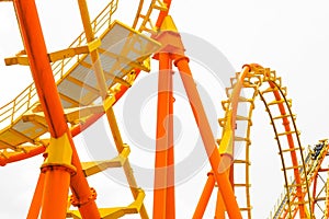 roller coaster track on white background