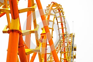 roller coaster track on white background