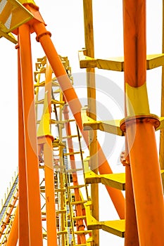roller coaster track on white background