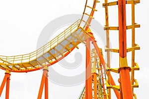 roller coaster track on white background