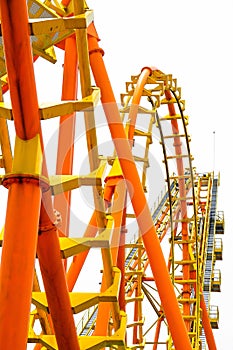 roller coaster track on white background