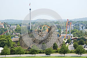 Roller Coasters at Amusement Park