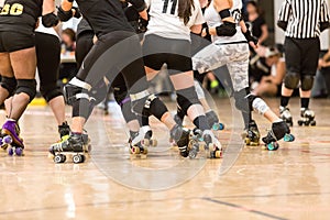 Roller derby players compete photo