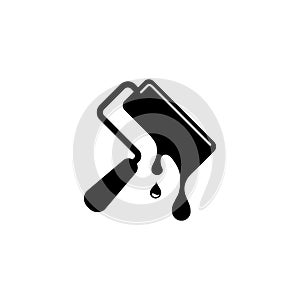 Roller with drops of paint icon. Vector on isolated white background. EPS 10