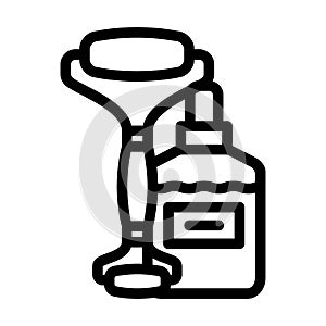 roller face massager line icon vector illustration