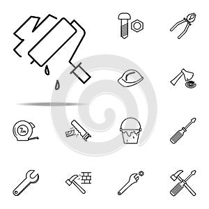 the roller paints the wall outline icon. Construction icons universal set for web and mobile