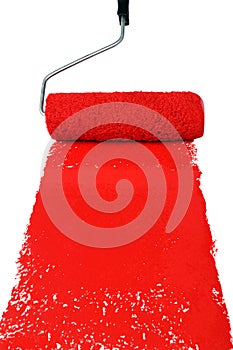 Roller With Red Paint