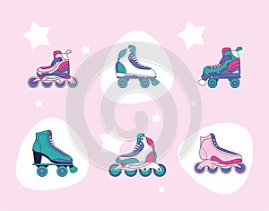 roller skate six icons