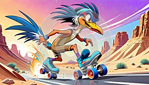 roller skate skateboard skates road runner bird hilarious