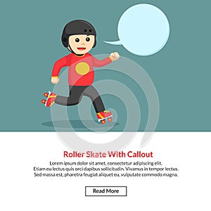 Roller skater man with callout photo