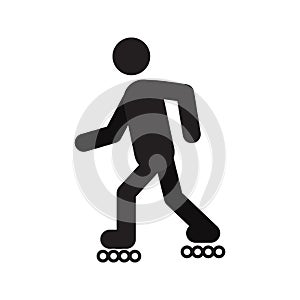 Roller skater silhouette icon