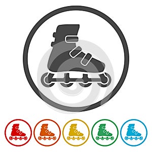 Roller Skates Icon Flat Graphic Design - vector Illustration