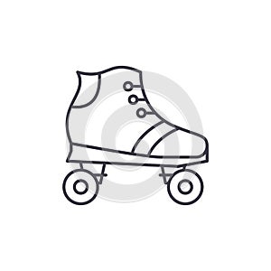 Roller skates line icon concept. Roller skates vector linear illustration, symbol, sign