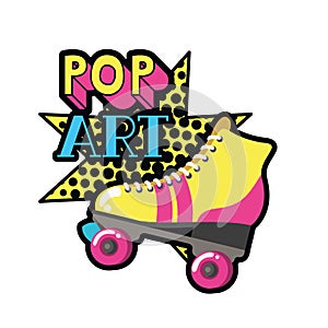 Roller skates pop art icon photo