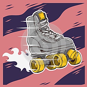 Roller Skating Design With A Classic Model Roller Skate.