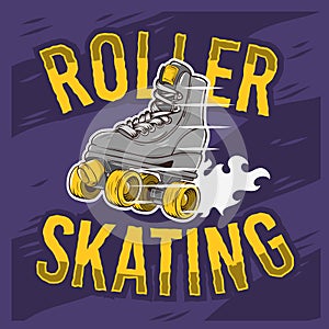 Roller Skating Design With A Classic Model Roller Skate.